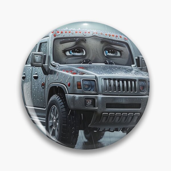 Item preview, Sad Hummer SUV Cartoon Print – Felia Art from Cyber Lemon Collection designed and sold by Felia001.