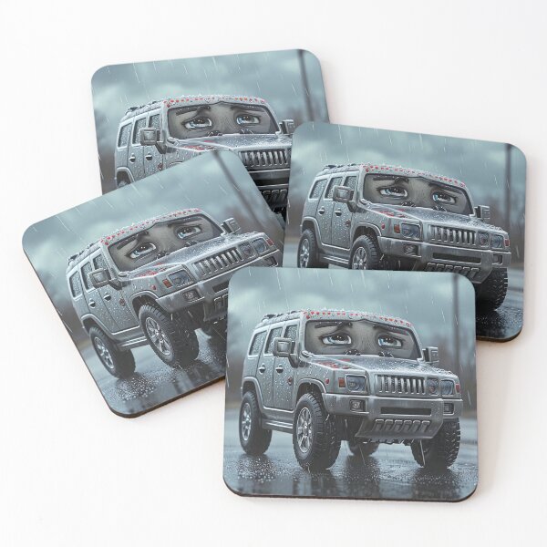 Item preview, Sad Hummer SUV Cartoon Print – Felia Art from Cyber Lemon Collection designed and sold by Felia001.