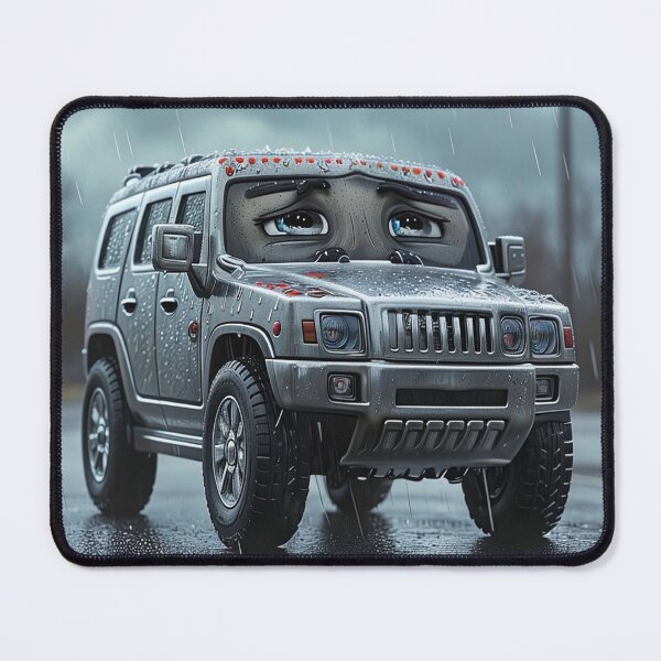 Item preview, Sad Hummer SUV Cartoon Print – Felia Art from Cyber Lemon Collection designed and sold by Felia001.
