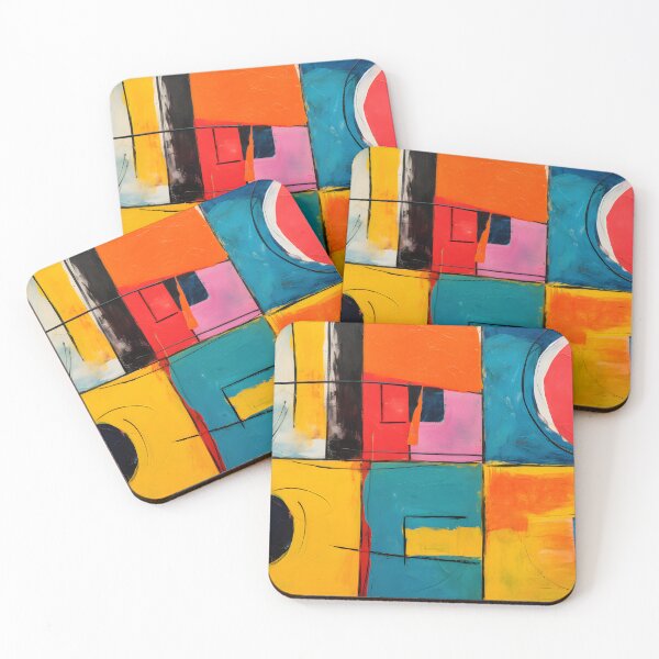 Item preview, Bold Geometry in Motion - Vibrant Circles, Rectangles, and Lines Creating Dynamic Visual Rhythm designed and sold by OlfactoART Studio.