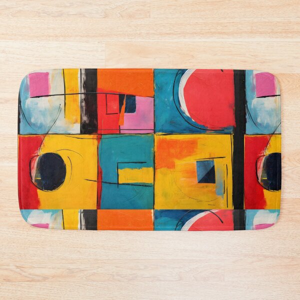 Item preview, Bold Geometry in Motion - Vibrant Circles, Rectangles, and Lines Creating Dynamic Visual Rhythm designed and sold by OlfactoART Studio.