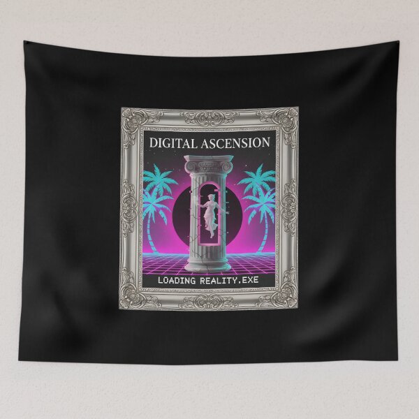Item preview, Digital Ascension: Loading Reality Vaporwave Statue Portal designed and sold by DailyVibesMerch.