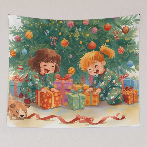 Item preview, Joyful Christmas Morning with Kids and Gifts designed and sold by YAM716.