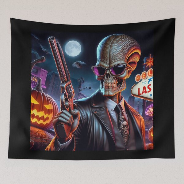 Item preview, Halloween Noir Alien Skeleton Revolver﻿ designed and sold by Voodoo Store Paranormal Collections.