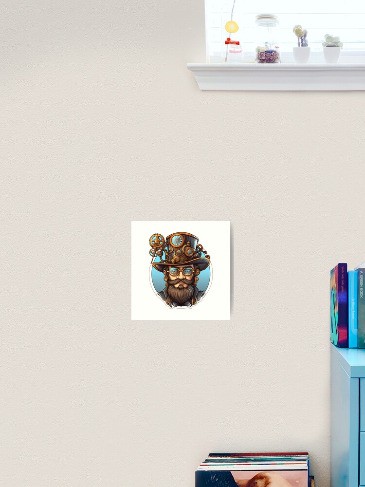 Thumbnail 2 of 3, Art Print, Steampunk Clockwork Master Inventor – Vintage Engineer designed and sold by RBCreates.