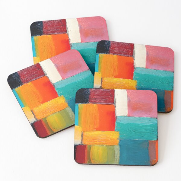Item preview, Vivid Blocks of Color - Geometric Pattern in Bold Red, Blue, Yellow, and Green Hues designed and sold by OlfactoART Studio.
