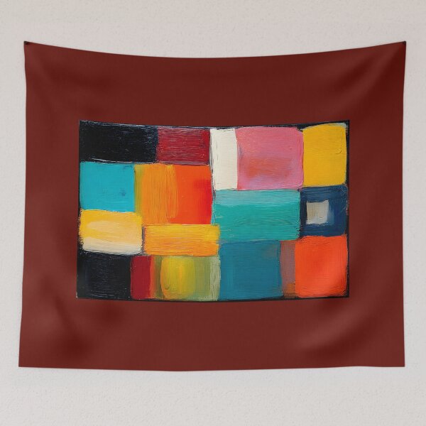 Item preview, Vivid Blocks of Color - Geometric Pattern in Bold Red, Blue, Yellow, and Green Hues designed and sold by OlfactoART Studio.