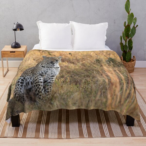 Item preview, Sentinel of the Savanna — Leopard in Golden Grass designed and sold by DavideAntoniani.