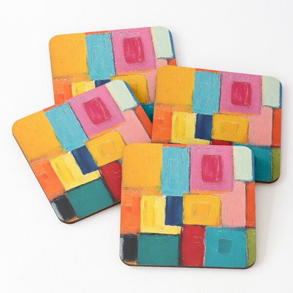 Item preview, Dynamic Geometry of Color - Vibrant Overlapping Rectangles in a Bold Abstract Composition designed and sold by OlfactoART Studio.