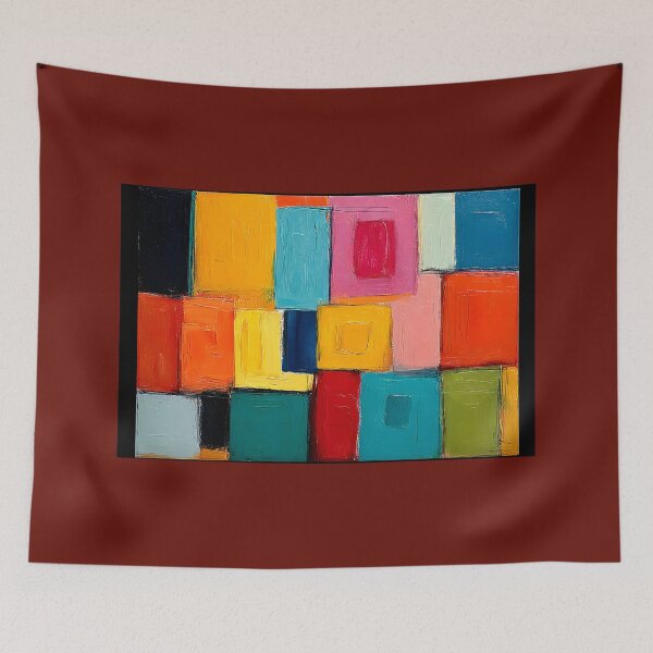 Item preview, Dynamic Geometry of Color - Vibrant Overlapping Rectangles in a Bold Abstract Composition designed and sold by OlfactoART Studio.
