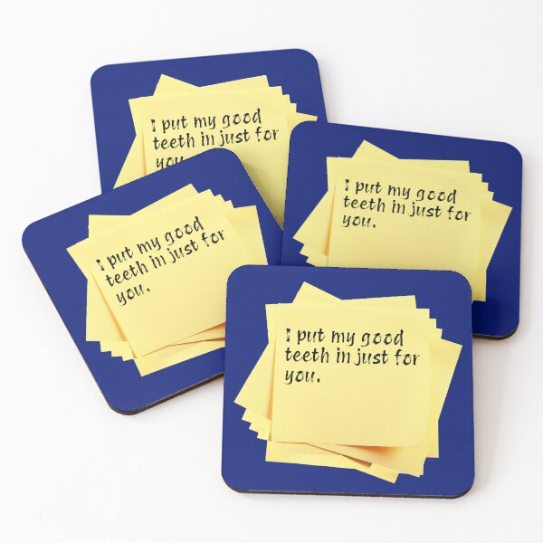 Aperçu de l'œuvre NOTES AUTOCOLLANTES : J'ai mis mes bonnes dents juste pour toi. - messages drôles créée et vendue par DesignsFromTW-S.