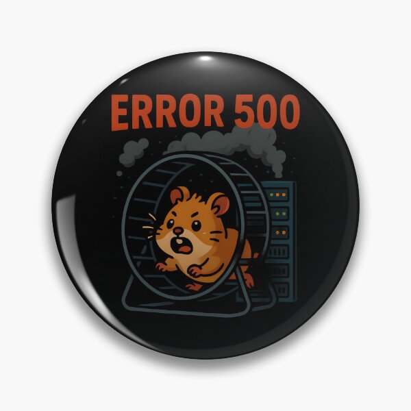 Item preview, Funny Error 500 Hamster on Fire Server Cartoon Design. designed and sold by The-T-In-Retro.