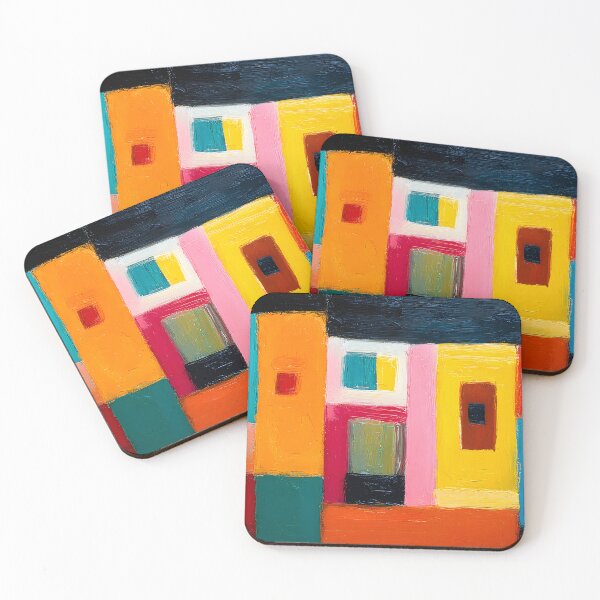 Item preview, Lively Geometry in Color - Vibrant Rectangular Blocks Creating Dynamic Movement and Balance designed and sold by OlfactoART Studio.