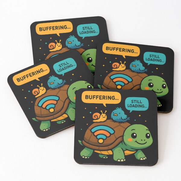 Item preview, Funny Buffering Turtle Internet Loading Cartoon Design. designed and sold by The-T-In-Retro.