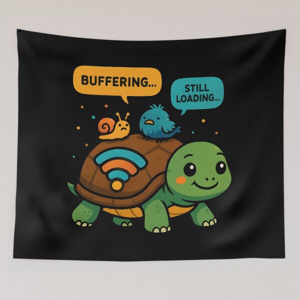 Item preview, Funny Buffering Turtle Internet Loading Cartoon Design. designed and sold by The-T-In-Retro.