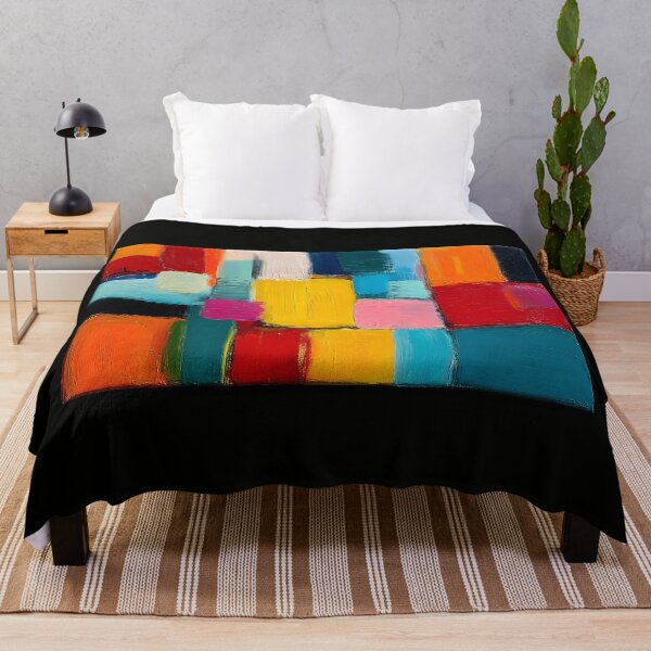 Item preview, Interlocking Harmony - Vibrant Squares and Rectangles in a Dynamic Blend of Warm and Cool Colors designed and sold by OlfactoART Studio.
