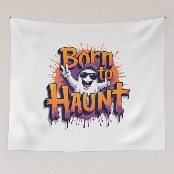 Item preview, Born to Haunt – Urban Spooky Brush Lettering Halloween T-Shirt designed and sold by relso.