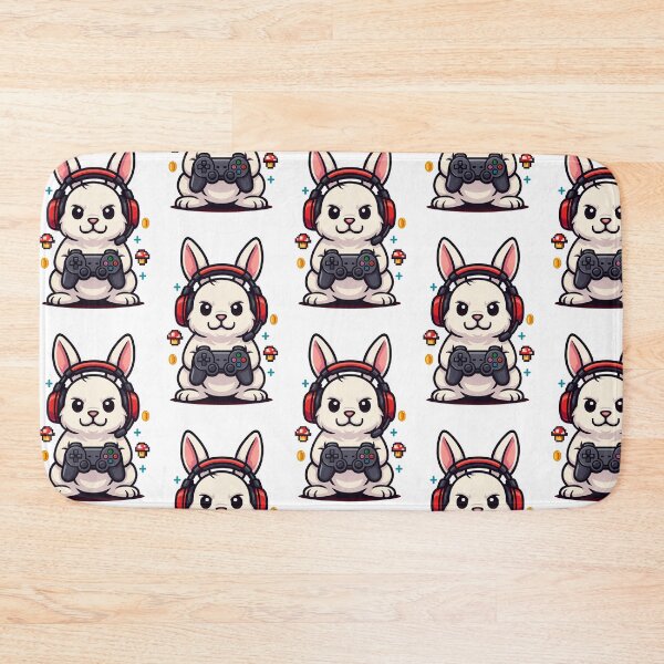 Item preview, Gamer Bunny - Console Gamer, Gaming Mascot Art designed and sold by E.D.CH designs..
