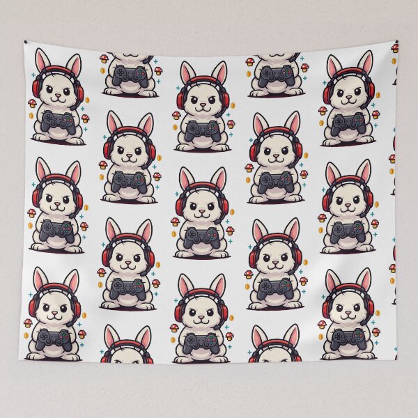 Item preview, Gamer Bunny - Console Gamer, Gaming Mascot Art designed and sold by E.D.CH designs..
