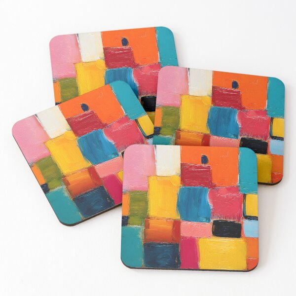 Item preview, Bold Geometry in Color - Overlapping Rectangles and Squares in Vibrant Red, Blue, and Yellow designed and sold by OlfactoART Studio.