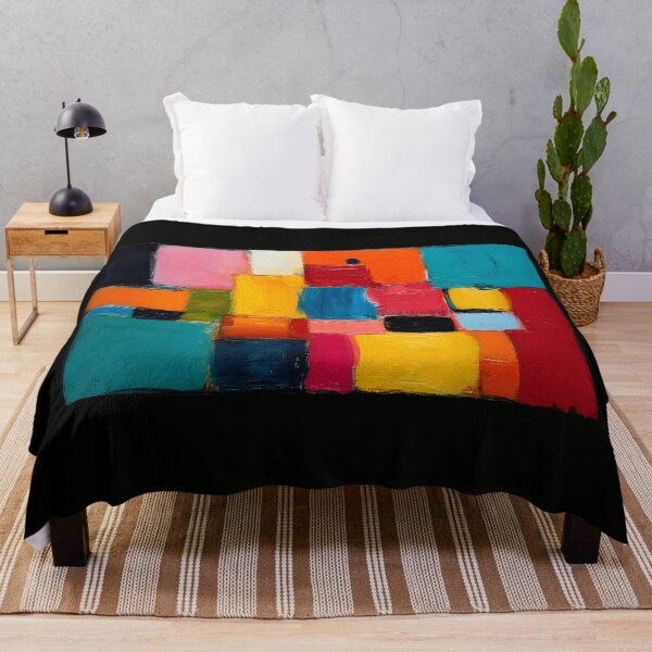 Item preview, Bold Geometry in Color - Overlapping Rectangles and Squares in Vibrant Red, Blue, and Yellow designed and sold by OlfactoART Studio.