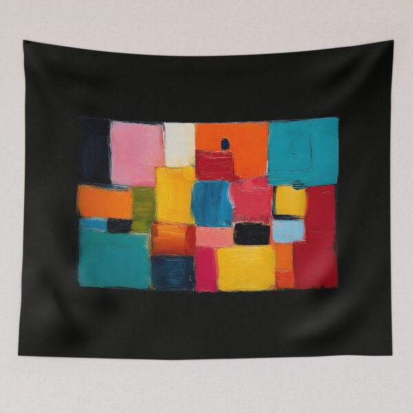 Item preview, Bold Geometry in Color - Overlapping Rectangles and Squares in Vibrant Red, Blue, and Yellow designed and sold by OlfactoART Studio.