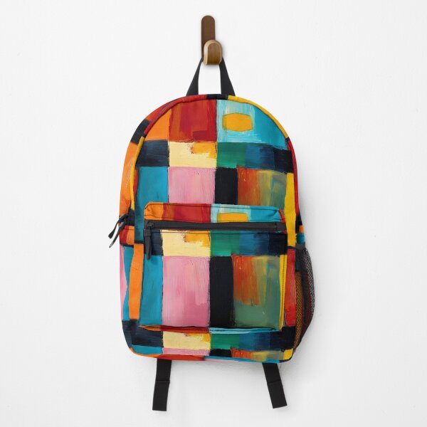 Item preview, Textured Vibrant Rectangles - Bold Red, Blue, and Yellow Shapes in a Dynamic Abstract Composition designed and sold by OlfactoART Studio.