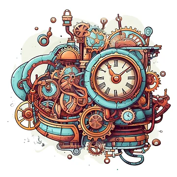 Artwork thumbnail, Steampunk Time Machine – Retro Futuristic Invention by RBCreates