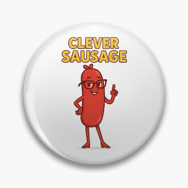 Item preview, Clever Sausage Funny Cartoon Character Design. designed and sold by The-T-In-Retro.