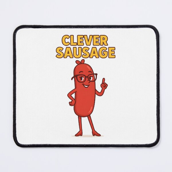Item preview, Clever Sausage Funny Cartoon Character Design. designed and sold by The-T-In-Retro.