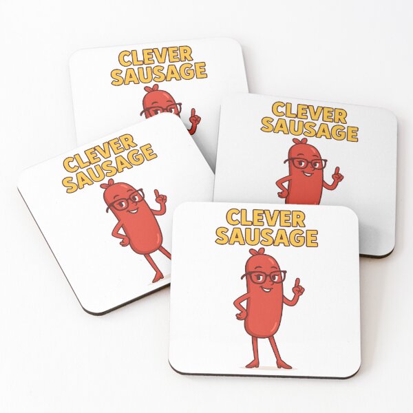 Item preview, Clever Sausage Funny Cartoon Character Design. designed and sold by The-T-In-Retro.