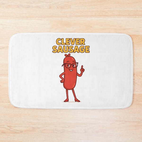Item preview, Clever Sausage Funny Cartoon Character Design. designed and sold by The-T-In-Retro.