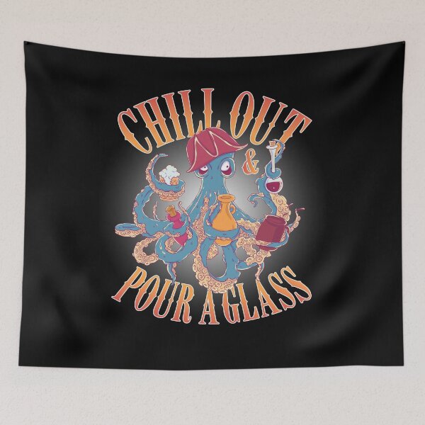 Item preview, Chill Out & Pour A Glass - Octopus Drinking Party Game designed and sold by PrintPress.