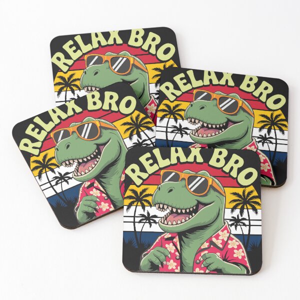 Item preview, Cool T-Rex – “Relax Bro” Funny Dinosaur with Floral Shirt and Sunglasses designed and sold by T-Chou.