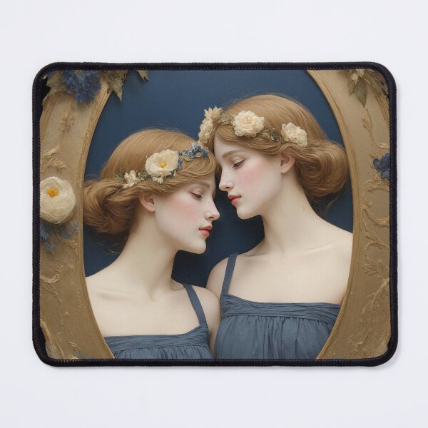 Item preview, Ethereal Sisters - Romantic Pre-Raphaelite Style Portrait designed and sold by JackrabbitPub.