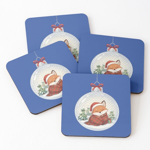 Item preview, Cozy Christmas Fox Ornament | Cute Sleeping Fox in a Holiday Bauble designed and sold by E-SarnEdge.
