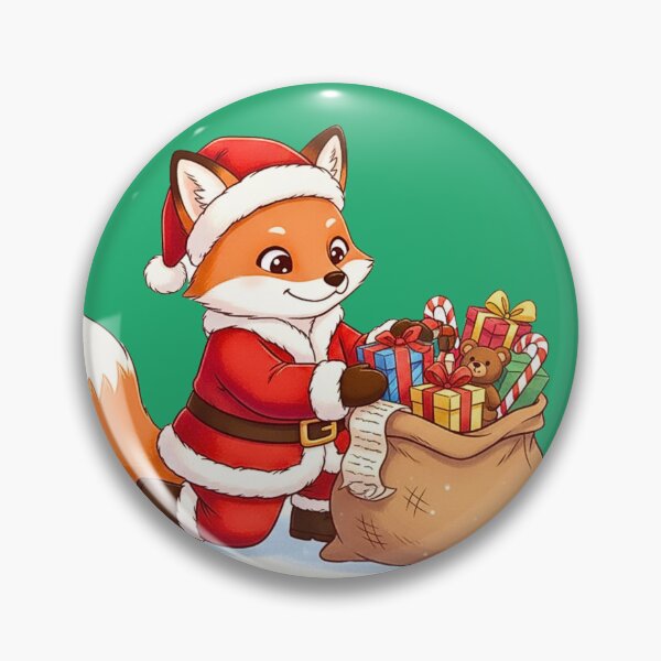Item preview, Santa's Fox Helper | Cute Fox in Santa Suit Packing a Sack of Toys designed and sold by E-SarnEdge.