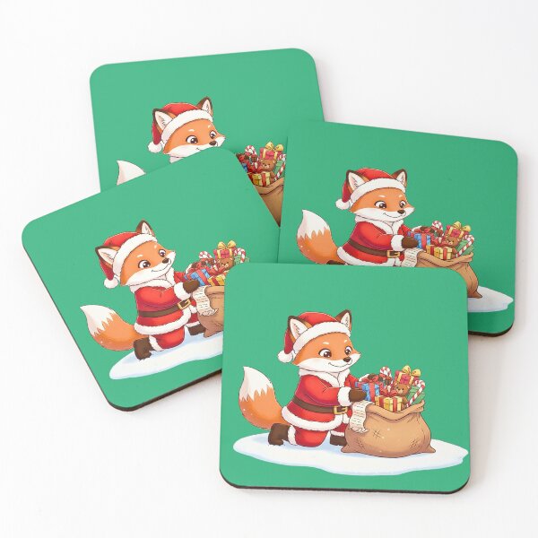 Item preview, Santa's Fox Helper | Cute Fox in Santa Suit Packing a Sack of Toys designed and sold by E-SarnEdge.