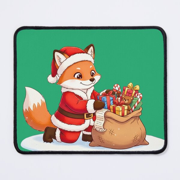 Item preview, Santa's Fox Helper | Cute Fox in Santa Suit Packing a Sack of Toys designed and sold by E-SarnEdge.
