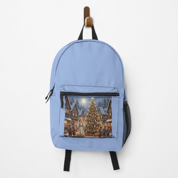 Item preview, Christkindl with Children – Golden light under a blue winter sky designed and sold by RISE Creations.