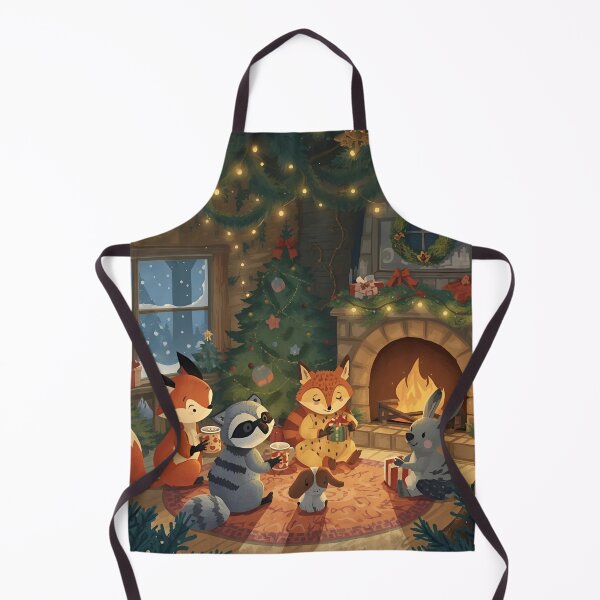 Item preview, Woodland Animals Sharing Gifts on Christmas Eve in a Treehouse designed and sold by WildlifeWhimsy.