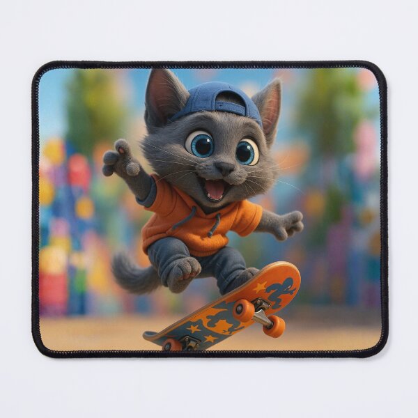 Item preview, Skater Russian Blue Cat designed and sold by Sillytoe.