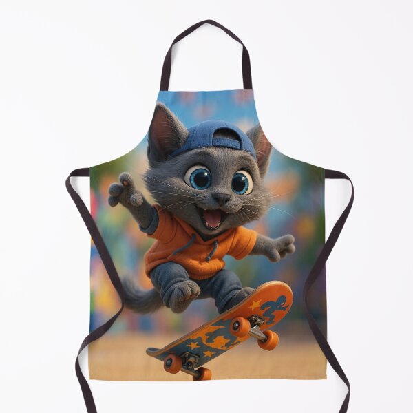 Item preview, Skater Russian Blue Cat designed and sold by Sillytoe.