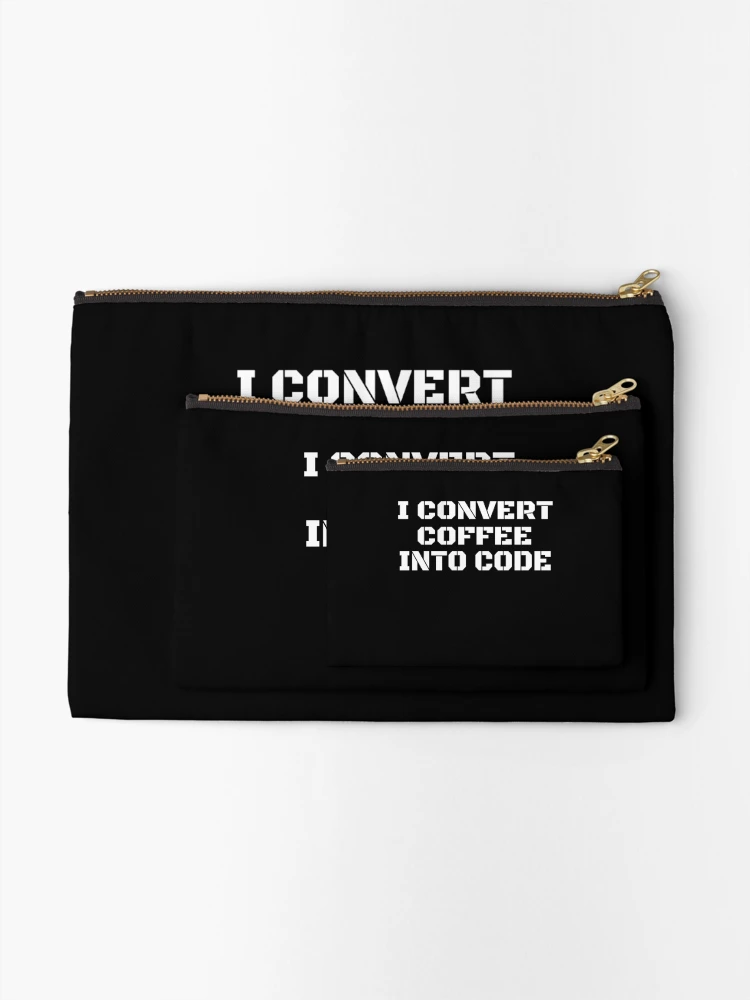 Thumbnail 2 of 4, Zipper Pouch, I Convert Coffee Into Code - Programming Coding designed and sold by PrintPress.