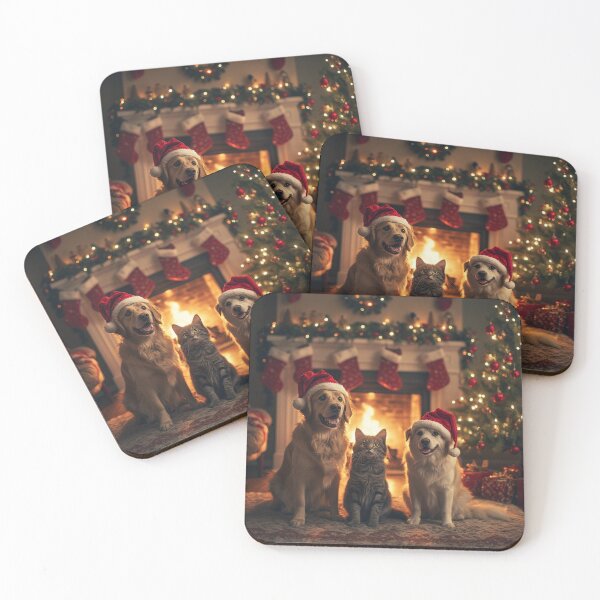 Item preview, "Santa Paws Trio – Festive Pets in Holiday Spirit" designed and sold by NaomiRut.
