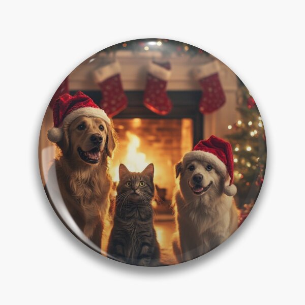 Item preview, "Santa Paws Trio – Festive Pets in Holiday Spirit" designed and sold by NaomiRut.