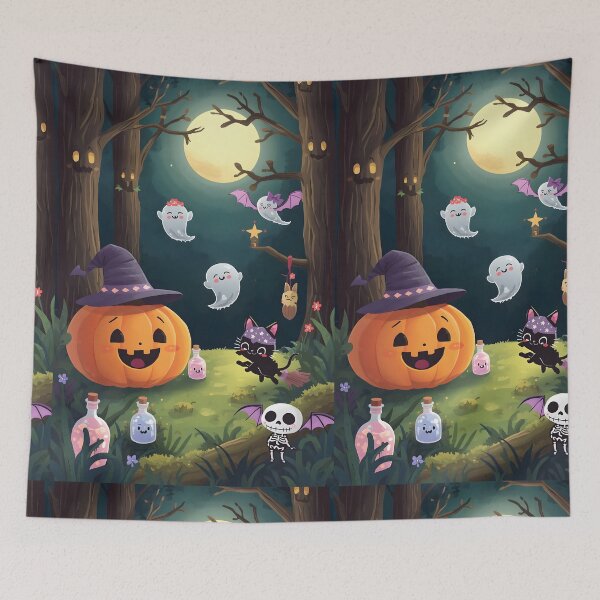 Item preview, Moonlit Enchanted Grove Sticker Pack - Smiling Pumpkin, Kawaii Skele-Bat, and Magic Potion Decals designed and sold by MoonlitDoodles1.