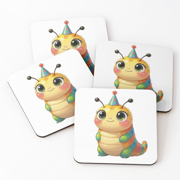 Item preview, Cute colorful caterpillar celebrating new year designed and sold by Ink And Inspire.