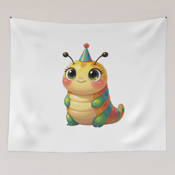Item preview, Cute colorful caterpillar celebrating new year designed and sold by Ink And Inspire.