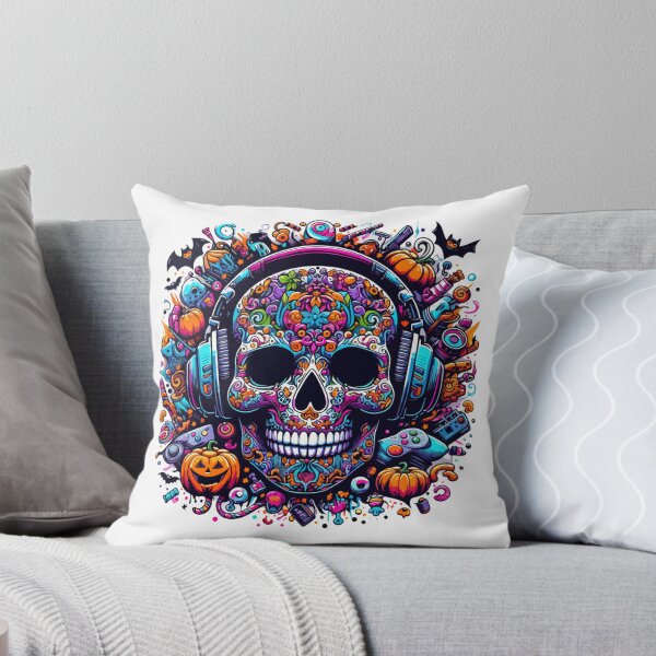 Item preview, Colorful Sugar Skull Halloween Day of Dead designed and sold by DrawDrip.